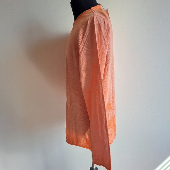 NWT Men's Gionfriddo 100% Cotton Italian Crew Neck Orange Shirt Sweater Size M - Picture 4 of 16